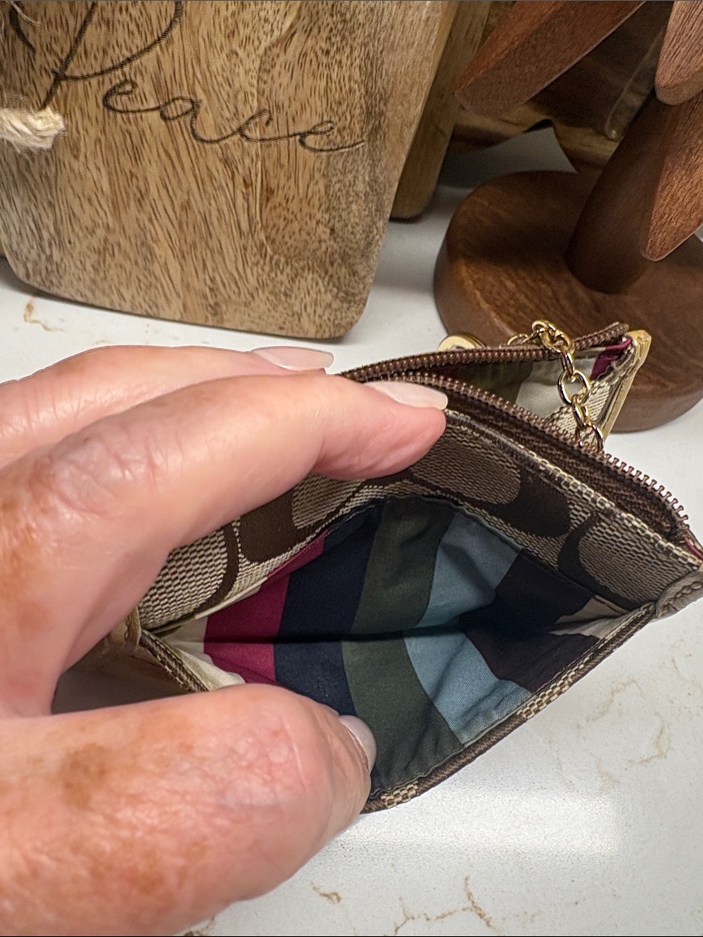 Coach Legacy Stripe Card Holder/Coin/Change Purse - Picture 5 of 9
